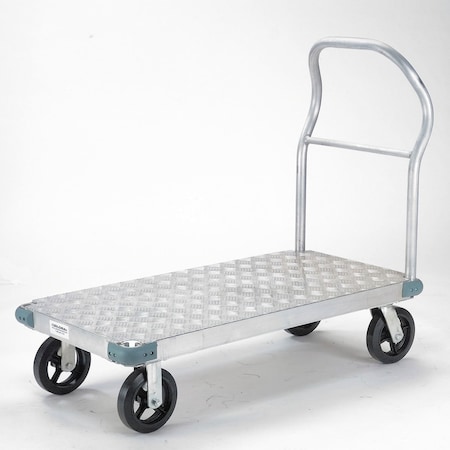 Global Industrial Platform Truck - Aluminum Diamond Deck, 60 x 30, 2400 Lb. Capacity, 8 Rubber Casters 232622